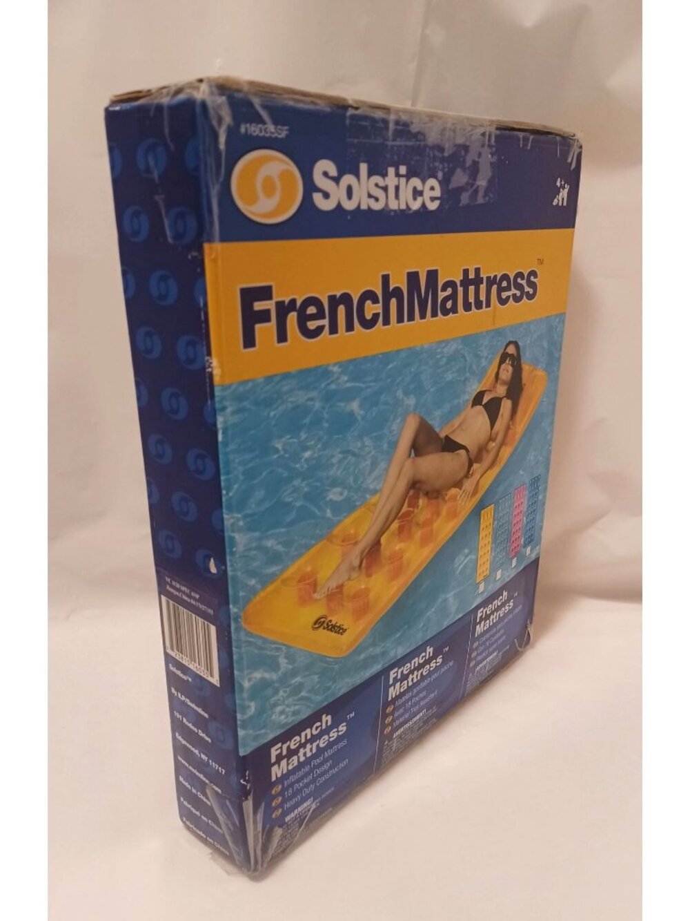 Solstice French Mattress Inflatable Pool Float With 18-Pocket Design Heavy-Duty - Picture 8 of 8